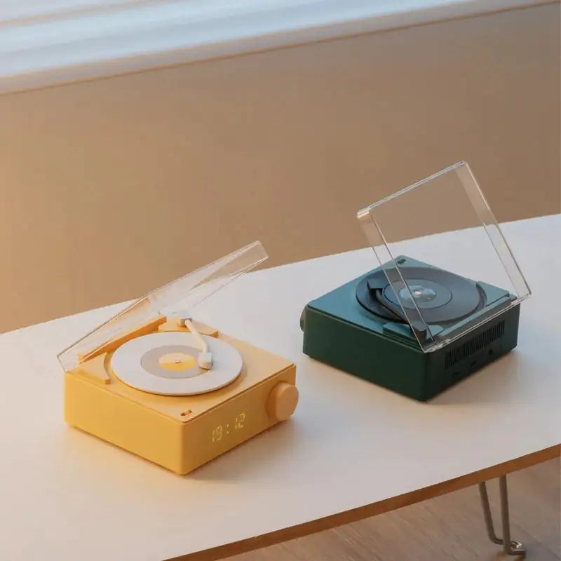 New Retro Vinyl Wireless Bluetooth Speaker Alarm Clock