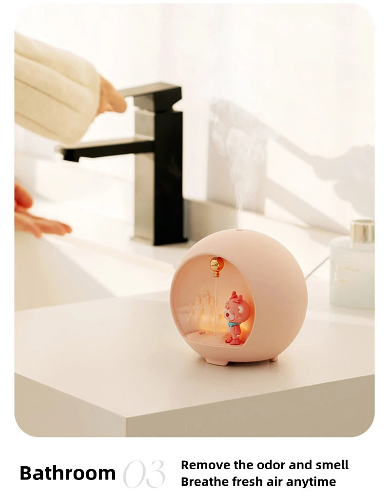 Cute CartoonLamp Mini Air Humidifier USB Aromatherapy Essential Oil Diffuser