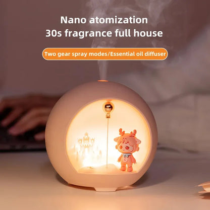 Cute CartoonLamp Mini Air Humidifier USB Aromatherapy Essential Oil Diffuser