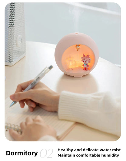 Cute CartoonLamp Mini Air Humidifier USB Aromatherapy Essential Oil Diffuser