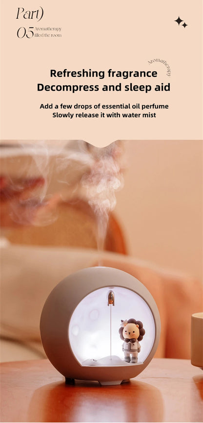 Cute CartoonLamp Mini Air Humidifier USB Aromatherapy Essential Oil Diffuser